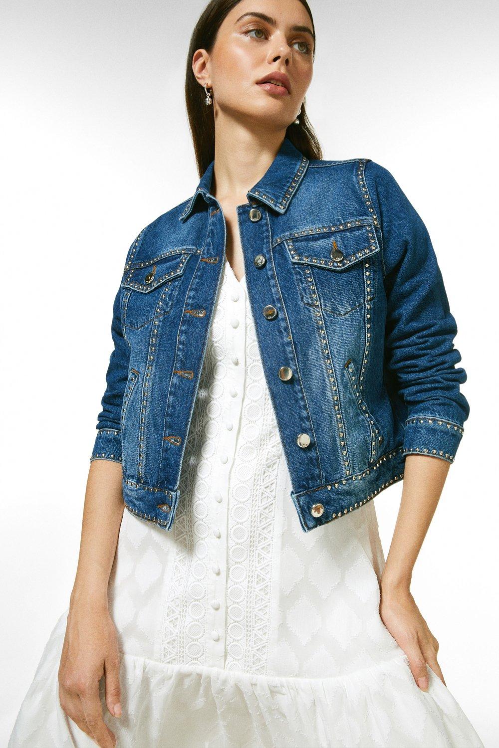 Stud Denim Jacket | Karen Millen